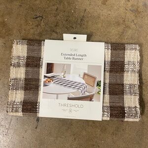 Threshold Cream and Brown Extended Length Table Runner